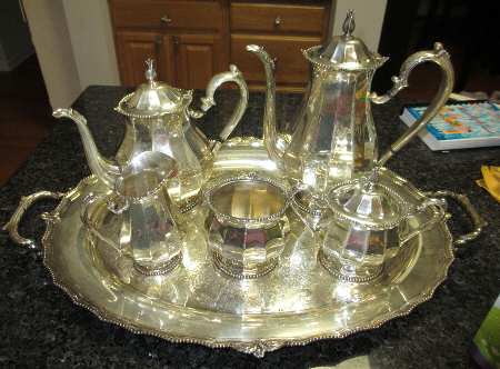 14905 (Sterling, Hollowware) 6 Piece Tea Set (SCP, STP, SCR, SSU, SWB, WTL)