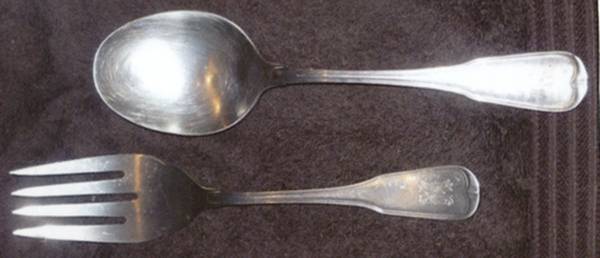 St.Denis (Sterling) Medium Solid Cold Meat Serving Fork
