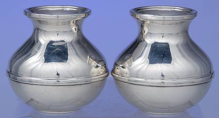 N317 (Sterling, Hollowware) Pair of 3" Weighted Candleholders
