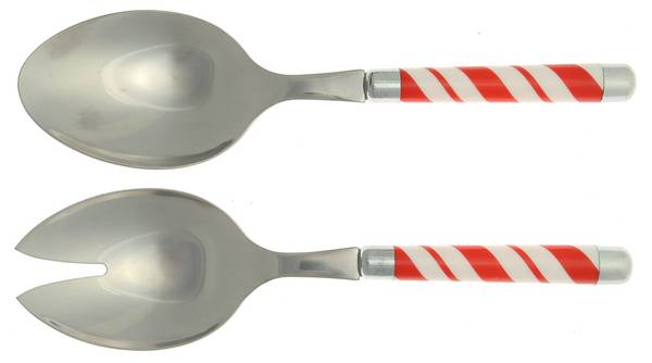 Holiday Swirl (Stainless) 2 Pc Salad Set with Stainless Bowl
