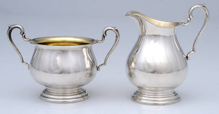C116 (Sterling, Hollowware) Mini Creamer & Open Sugar