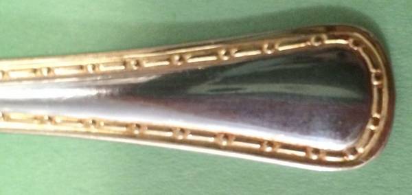 INS635 (Stainless, Gold Edge) Teaspoon