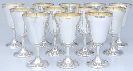 P69 (Sterling, Hollowware) Sterling Water Goblet (Set of 12)