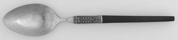 INR44 (Stainless, Black Handle) Tablespoon (Serving Spoon) by Interpur