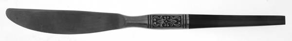 INR44 (Stainless, Black Handle) Modern Solid Knife by Interpur