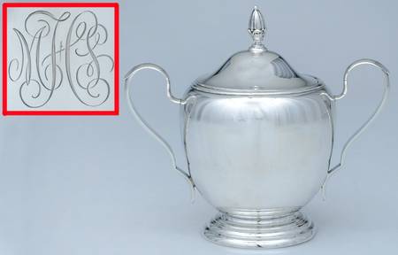 C344 (Sterling, Hollowware) Sugar Bowl & Lid