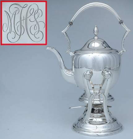 C344 (Sterling, Hollowware) Kettle, Stand & Burner