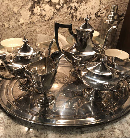 815 (Sterling, Hollowware) 4 Piece Tea Set (SCP, STP, SCR, SSU)