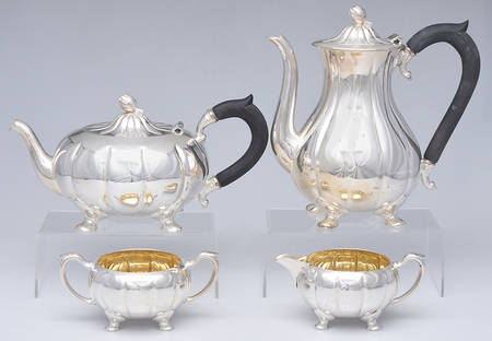 8-151 (Silverplate, Hollowware) 4 Piece Tea Set (PCP, PTP, PCR, PSUO)