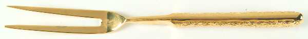 Cellini Romanesque (Gold Electroplate) Large Stainless-Prong Roast Carving Fork