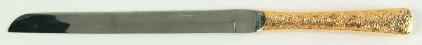 Cellini Romanesque (Gold Electroplate) Ham Slicer Knife with Stainless Blade