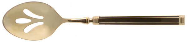 Golden Imperial-Black (Gold Electroplate) Pierced Tablespoon (Serving Spoon)