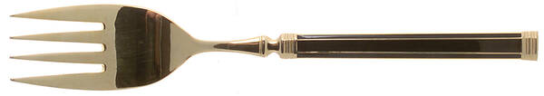 Golden Imperial-Black (Gold Electroplate) Medium Solid Cold Meat Serving Fork