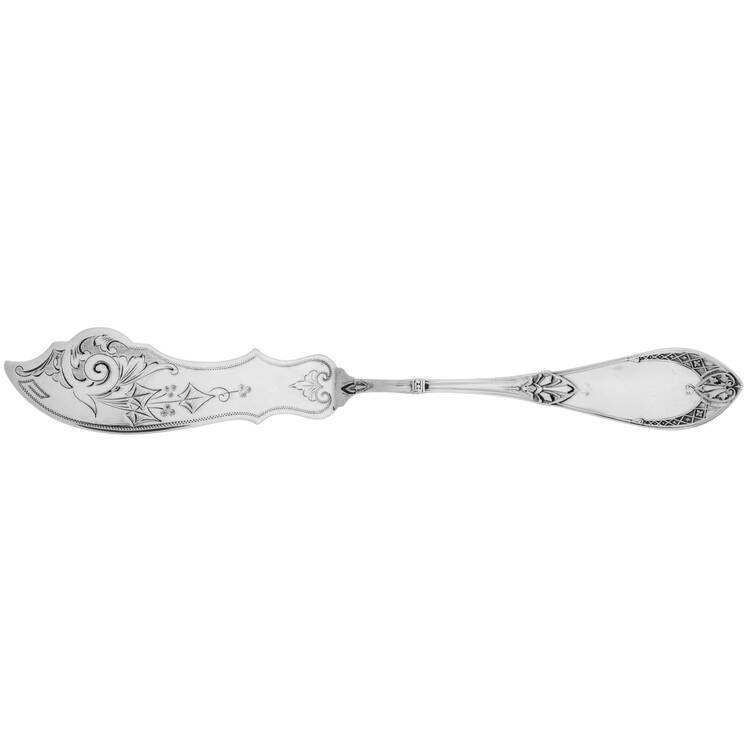 Crescent (Sterling, 1878) Flat Handle Bright Cut Master Butter