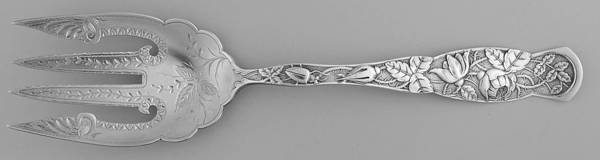 Rose (Sterling, 1881) Large Solid Bright Fish Serving Fork