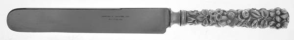 Repousse (Sterling, 1910) Old French Hollow Knife with Bolster