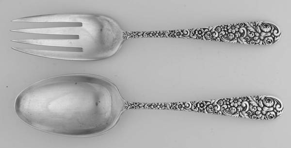 Repousse (Sterling, 1910) Solid 2-Piece Vegetable Serving Set