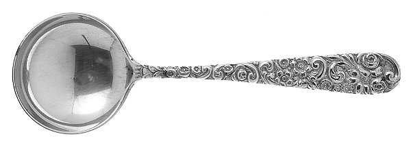 Repousse (Sterling, 1910) Round Bowl Soup Spoon (Bouillon)