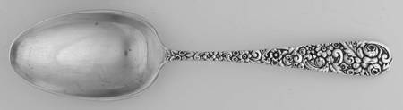 Repousse (Sterling, 1910) Vegetable Serving Spoon (Solid)