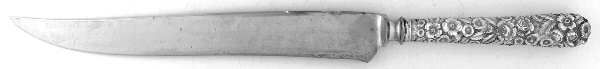 Repousse (Sterling, 1910) Large Stainless Blade Roast Carving Knife