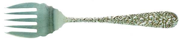 Repousse (Sterling, 1910) Large Solid Tined Sardine Serving Fork