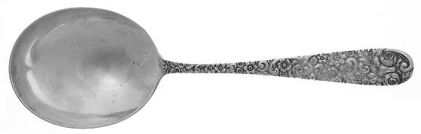Repousse (Sterling, 1910) Large Solid Berry/Casserole Spoon