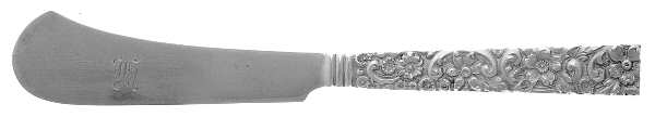 Repousse (Sterling, 1910) Flat Butter Spreader-Front and Back Design
