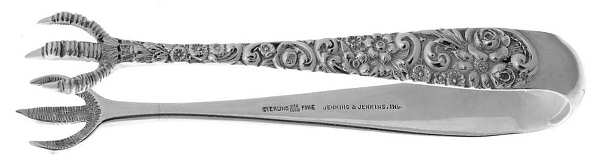 Repousse (Sterling, 1910) Large Sugar Tongs