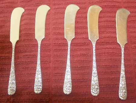 Repousse (Sterling, 1910) Large Flat Handle Butter Spreader