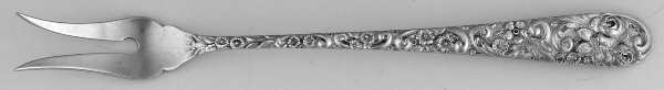 Repousse (Sterling, 1910) Short Handle Pickle/Olive Fork