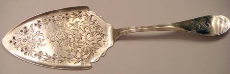 Oval Thread (Sterling) Large Solid Bright Cut Pie Knife