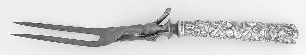 JEJ3 (STERLING) Small Steak Carving Fork, Silverplate Prongs