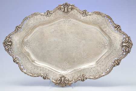 4835L (Sterling, Hollowware) 22" Oval Serving Platter