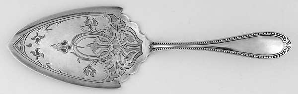 Bead (Sterling, 1850) Large Solid Bright Cut Pie Knife