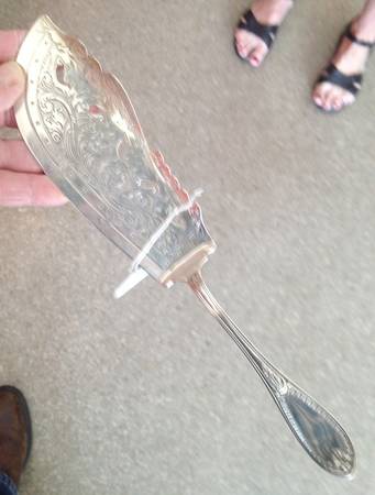 Ionic (Sterling, 1850) Large Solid Bright Cut Fish Serving Knife