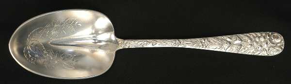 JRA1 (Sterling) Solid Bright Cut Vegetable Serving Spoon