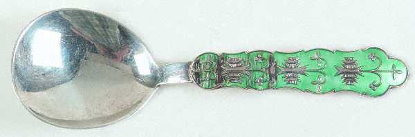 JTO1 (Sterling) Tea Caddy Spoon with Enamelled Handle