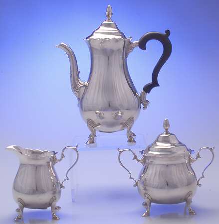 200x (Sterling, Hollowware) 3-Piece Coffee Set with Coffee Pot