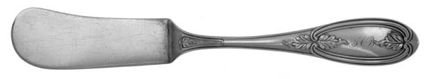 Olive (Sterling) Flat Handle Butter Spreader