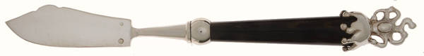 Fou-Black (Silverplate) Individual Fish Knife with Stainless Blade