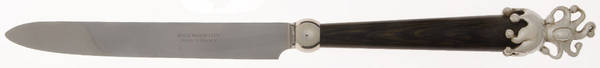 Fou-Black (Silverplate) Dessert Knife with Stainless Blade