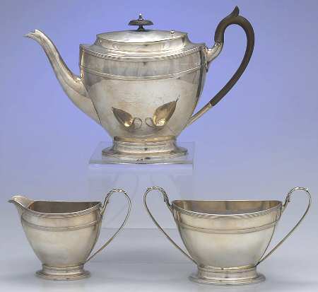 7030 (Sterling, Hollowware) 3 Piece Mini Tea Set