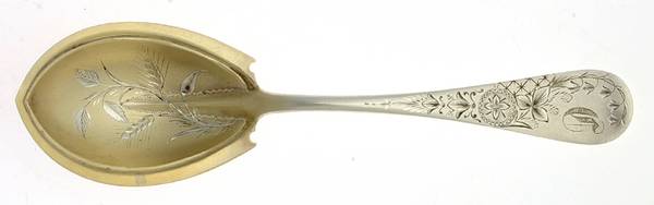 11 (Sterling) Sugar Shell Spoon, Bright Cut