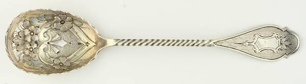 JSO4 (Coin) Bright Cut Bowl Sugar Spoon