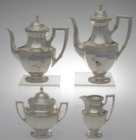 63102 (Sterling, Hollowware) 4 Piece Tea Set (SCP, STP, SCR, SSU)