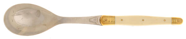 Laguiole Ivory (Gold Accent) Hollow Handle Salad Serving Spoon