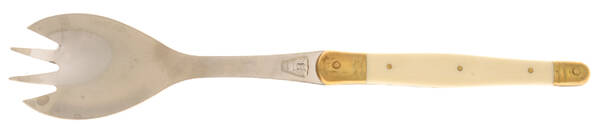 Laguiole Ivory (Gold Accent) Hollow Handle Salad Serving Fork