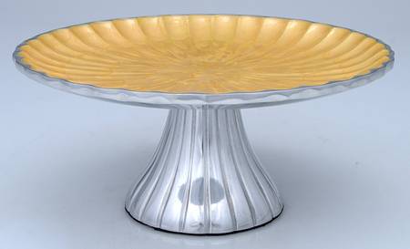Classic Saffron (Aluminum, Holloware) 9" Diameter Cake Stand/Pedistal