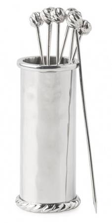 Graham (Stainless, Hollowware) Individual Cocktail Pick - Set of 8 & Caddy