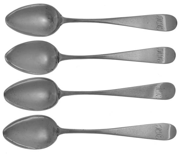 Coin Silver Flatware Tea/Five O Clock Spoon - Set of 4